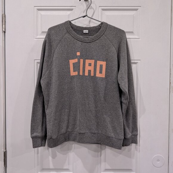 Clare V. Ciao Gray Sweatshirt Lightweight Medium Anthropologie - Picture 6 of 6